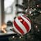 8.25" Red & White Glitter Jumbo Peppermint Twist Ball Ornament by Ashland®